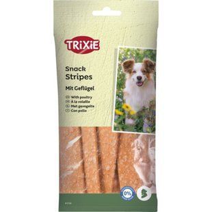Ласощі для собак Trixie Snack Stripes with Poultry полоски з м&rsquo;ясом домашніх птахів 10 шт 100 г 3156 фото