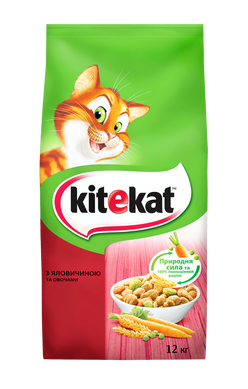 Сухий корм для котів Kitekat Яловичина з овочами 12 кг