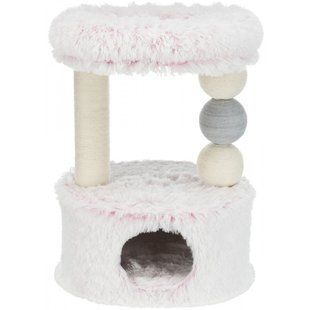 Іграшка для котів Trixie Дряпка будиночок "Harvey", 54х40х73 см з лежанкою та іграшкою, джут плюш, біло рожева 44539***** фото