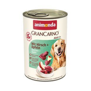 Вологий корм для собак Animonda Беззерновий GranCarno Adult яловичина та оленина з яблуком, 400 г 82479 фото