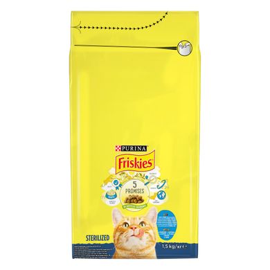 Сухий корм FRISKIES Sterilized для дорослих котів після стерилізації з лососем, тунцем та овочами 1,5 кг