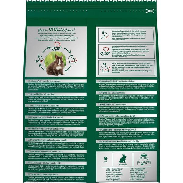 Корм для гризунів Vitakraft для кроликів Emotion Beauty 1,5 кг 31456/33750 фото