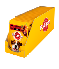 Упаковка вологого корму для собак Pedigree Яловичина, Ягня в соусі 24 шт. * 100 г