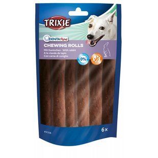 Ласощі для собак Trixie Denta Fun Палички для чищення зубів з кроликом 12 см 70 г 6 шт 31338 фото