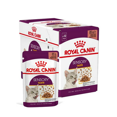 Упаковка вологого корму для дорослих котів ROYAL CANIN SENSORY TASTE GRAVY 12 шт. по 85 г