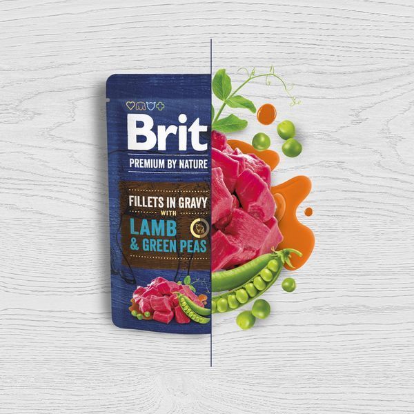 Вологий корм для собак Brit Premium малих порід Small Breed Lamb, Ягня, шматочки в соусі, 85 г 101244 фото