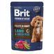 Вологий корм для собак Brit Premium малих порід Small Breed Lamb, Ягня, шматочки в соусі, 85 г 101244 фото 1