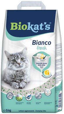 Наполнитель для кошачьего туалета Biokat's Bianco Fresh бентонитовый, 5 кг