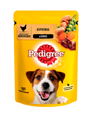 Вологий корм для собак Pedigree з куркою в соусі 100 г