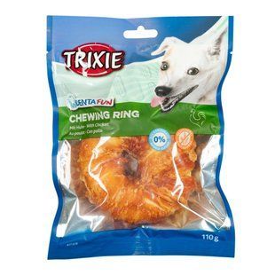 Ласощі для собак Trixie Denta Fun Кільце для чищення зубів з куркою 10 см 110 г 31328_1шт фото