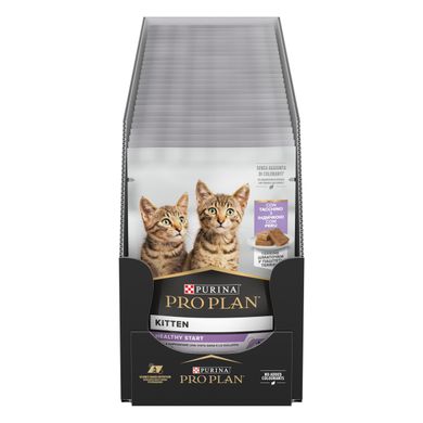 Вологий корм для кошенят PRO PLAN Kitten Healthy Start шматочки в паштеті з індичкою 75 г