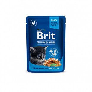 Вологий корм для котів Brit Premium для кошенят, Курка, павуч 100 г 100274 /506026 фото