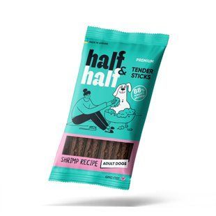 Ласощі для собак Ласощі для собак Half&Half м&rsquo;ясні палички з креветкою, 100 г 21236 фото