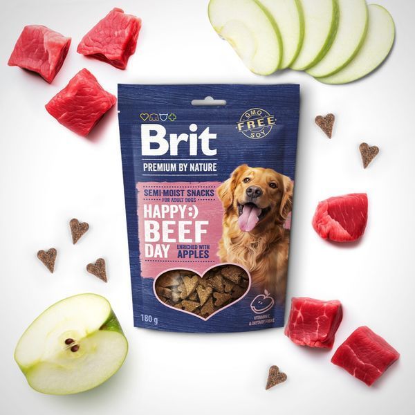 Ласощі для собак Brit Premium Напіввологі Beef with Apples, Яловичина та яблуко, 180 г 112280 фото