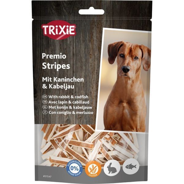 Ласощі для собак Trixie Premio Fish Rabbit Stripes снеки з рибою та кроликом 100 г 31547 фото
