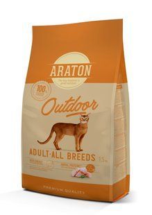 ARATON Outdoor Adult All Breeds Сухий корм з куркою та індичкою для дорослих котів 1,5 кг ART45642 фото