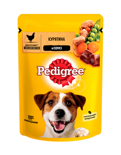 Вологий корм для собак Pedigree з куркою та овочами у соусі 100 г, 1 шт 5900951017322 фото