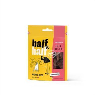Ласощі для котів Half&Half HalfHalf м ясні шматочки, з яловичиною 50 г 31861 фото