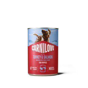 Корм вологий Carnilove Salmon & Turkey для цуценят паштет лосось та індичка 400 г 101384 фото