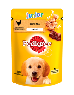 Вологий корм для собак Pedigree для цуценят з куркою та рисом у желе 100 г, 1 шт 5900951017247 фото