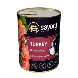 Вологий корм для собак Savory Gourmand Fresh Turkey, Індичка, 400 г 30495***** фото