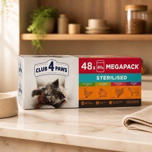 Club 4 Paws Premium Megapack Sterilised набір вологого корму для стерилізованих котів 48&times;80 г B2654501 фото