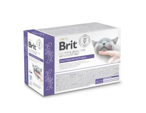 Вологий корм для котів Brit GF VetDiet Gastrointestinal з ягням, 12 x 85 г