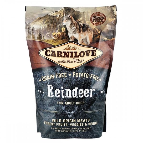 Сухий корм для собак Carnilove Adult Reindeer для дорослих собак усіх порід, Північний олень, 1,5 кг 150827/8891 фото