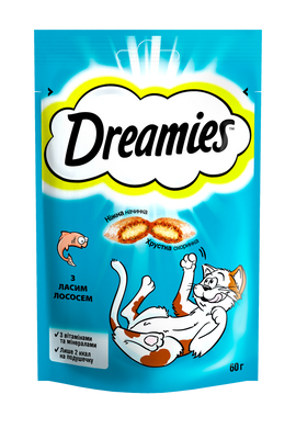 Ласощі для котів Dreamies Chicken із лососем 60 г