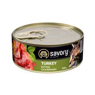 Вологий корм для котів Savory для кошенят Kitten Fresh Turkey, Індичка, 100 г 30679***** фото