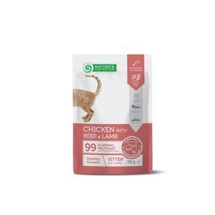 Nature&rsquo;s Protection Kitten Healthy Growth Chicken Beef & Lamb Вологий корм для кошенят для здорового зростання з куркою, яловичиною та ягням NPUPF63658 фото