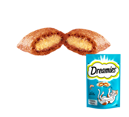 Ласощі для котів Dreamies Chicken із лососем 60 г