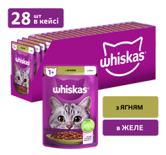 Упаковка вологого корму Whiskas з ягня в желе 28 шт. * 85 г