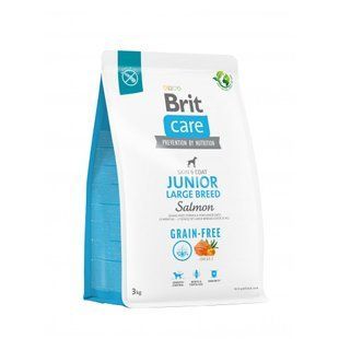Сухий корм для собак Brit Care Беззерновий для юніорів великих порід Grain Free Junior Large Breed Salmon & Potato, Лосось та Картопля, 3 кг 172199 фото