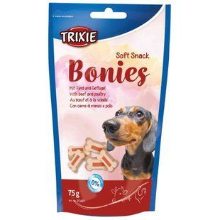 Ласощі для собак Trixie Soft Snack Bonies малих порід та цуценят з яловичиною та птицею 75 г 31491***** фото