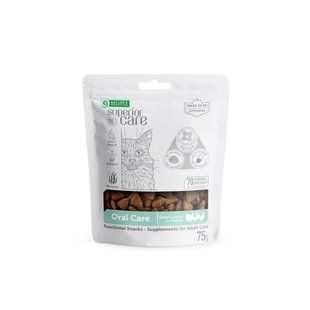 Nature's Protection Superior Care Oral Care Ласощі для котів для підтримки гігієни ротової порожнини з птицею, 75 г KIKNPSC47712 фото