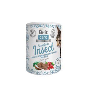 Ласощі для котів Brit Care Superfruits Snack Insect д котів гіпоалергенні з комахами кокосом і шипшиною 100 г 100652 фото