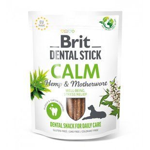 Ласощі для собак Brit Care Brit Dental Stick Calm з коноплею та пустирником, заспокійливі, 7 шт 251 г 112105 фото