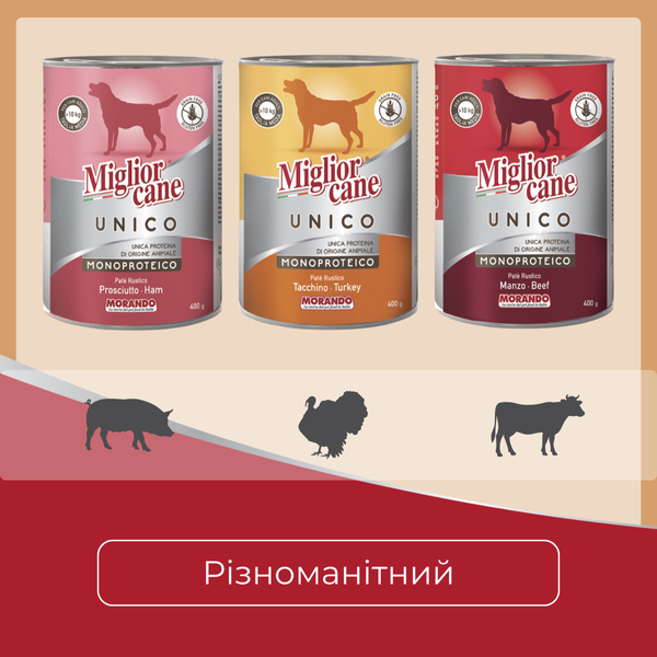 Консерви для собак Morando Miгliorcane UNICO Rustic яловичина 400 г 03362 фото