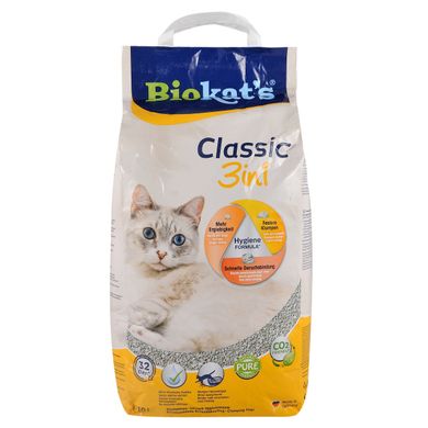 Наполнитель для кошачьего туалета Biokat's Classic 3in1 бентонитовый, 10 л