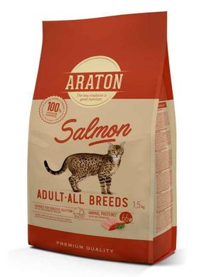 Сухий корм для дорослих котів ARATON SALMON Adult All Breeds з лососем 1,5 кг