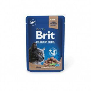 Вологий корм для котів Brit Premium для стерилізованих котів, Печінка, павуч 100 г 111832 фото