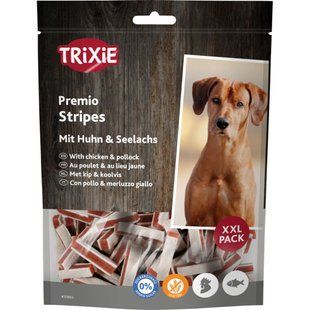 Ласощі для собак Trixie Premio Fish Chicken Stripes XXL, курка та лосось, 300 г 31803 фото