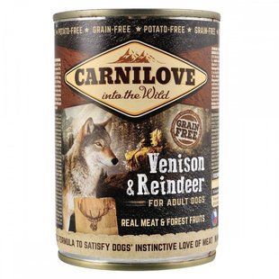 Вологий корм для собак Carnilove Dog Reindeer для дорослих собак, Північний олень, 400 г 100133/529292 фото