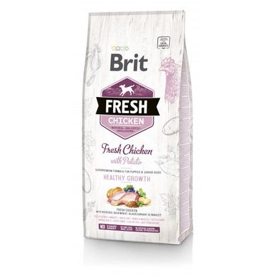 Сухий корм Brit Fresh для цуценят та молодих собак всіх порід, з куркою та картоплею, 12 кг, 12 кг